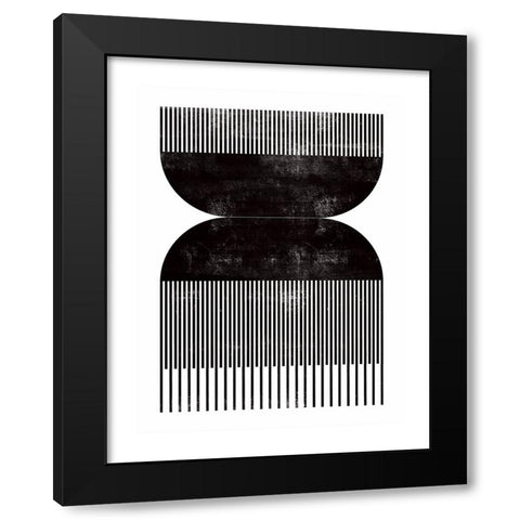 Comb - I Black Modern Wood Framed Art Print with Double Matting by CAG