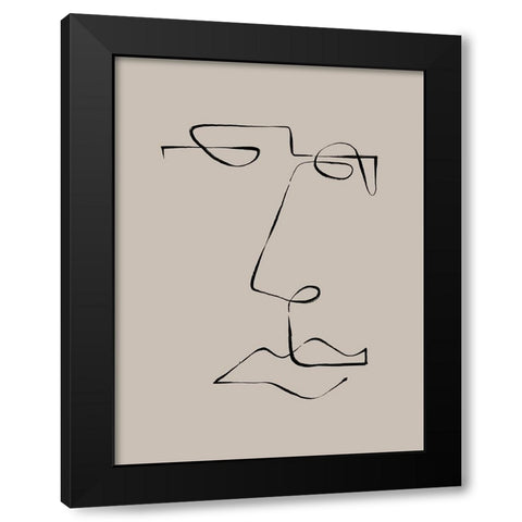 Face Study I Black Modern Wood Framed Art Print with Double Matting by CAG