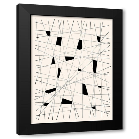 Sticks And Stones Black Modern Wood Framed Art Print with Double Matting by CAG