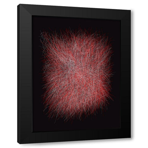 Strokes I Black Modern Wood Framed Art Print by Sina