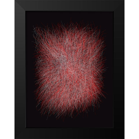 Strokes I Black Modern Wood Framed Art Print by Sina