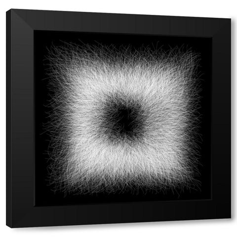 Strokes III Black Modern Wood Framed Art Print with Double Matting by Sina