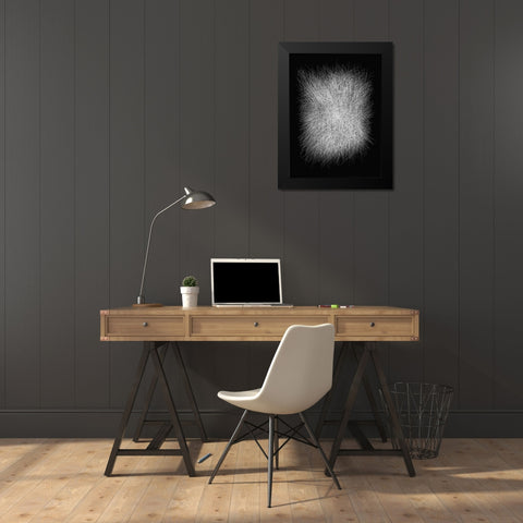 Strokes I-C Black Modern Wood Framed Art Print by Sina
