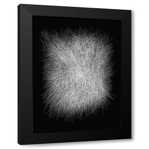 Strokes I-C Black Modern Wood Framed Art Print by Sina