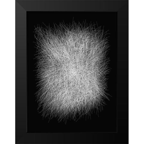 Strokes I-C Black Modern Wood Framed Art Print by Sina
