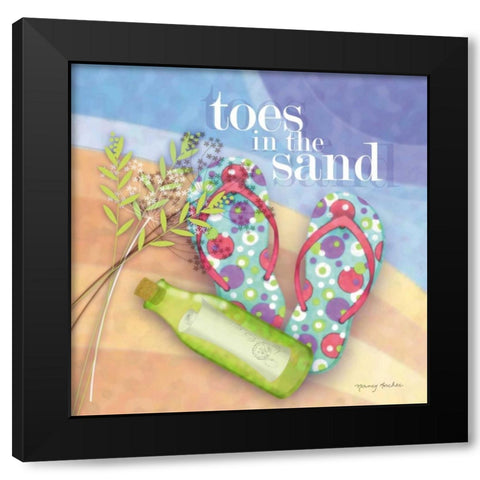 Toes in the Sand Black Modern Wood Framed Art Print with Double Matting by Archer, Nancy