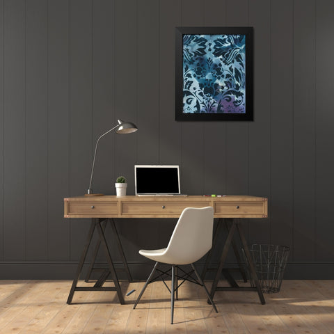 Indigo Patterns II Black Modern Wood Framed Art Print by Adkin, Arielle