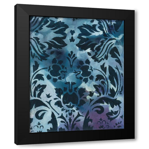 Indigo Patterns II Black Modern Wood Framed Art Print with Double Matting by Adkin, Arielle