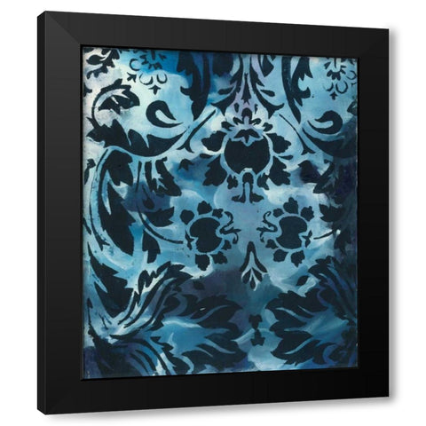 Indigo Patterns III Black Modern Wood Framed Art Print by Adkin, Arielle