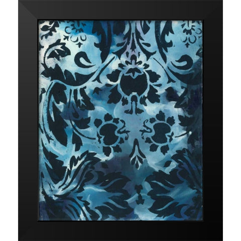 Indigo Patterns III Black Modern Wood Framed Art Print by Adkin, Arielle