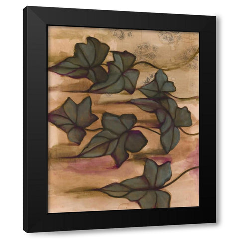 Leaves I Black Modern Wood Framed Art Print with Double Matting by Adkin, Arielle