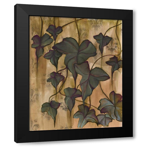 Leaves II Black Modern Wood Framed Art Print with Double Matting by Adkin, Arielle