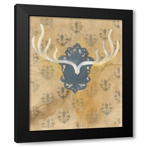 Faux Antlers Black Modern Wood Framed Art Print by Adkin, Arielle