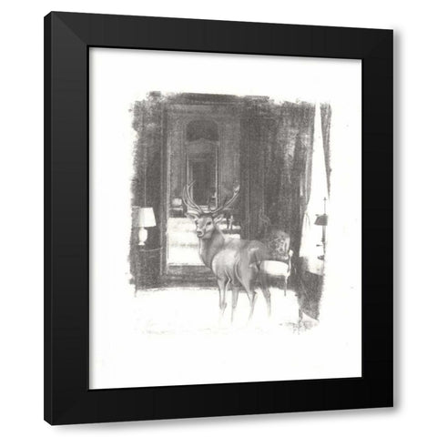 Deer II Black Modern Wood Framed Art Print with Double Matting by Adkin, Arielle