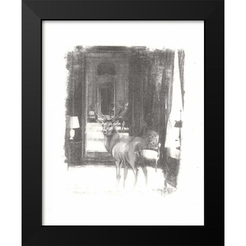 Deer II Black Modern Wood Framed Art Print by Adkin, Arielle