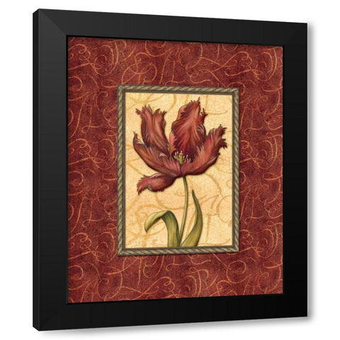 Red Passion II Black Modern Wood Framed Art Print with Double Matting by Audrey, Charlene