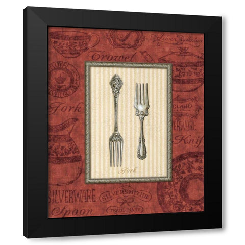 Fork Black Modern Wood Framed Art Print with Double Matting by Audrey, Charlene