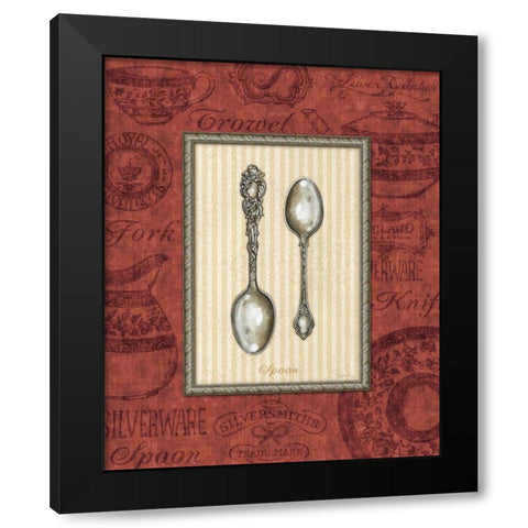 Spoon Black Modern Wood Framed Art Print by Audrey, Charlene