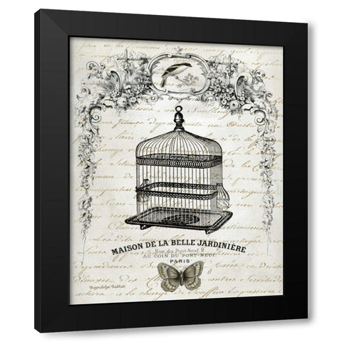French Birdcage II Black Modern Wood Framed Art Print with Double Matting by Babbit, Gwendolyn