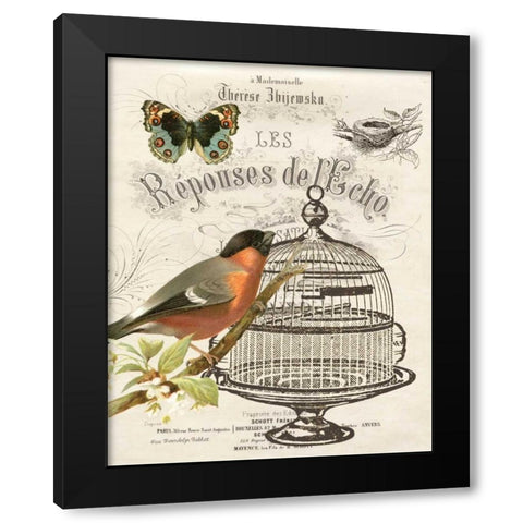 Music Bird I Black Modern Wood Framed Art Print by Babbitt, Gwendolyn