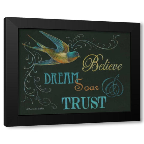 Believe and Bird Black Modern Wood Framed Art Print with Double Matting by Babbitt, Gwendolyn