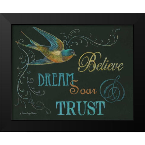 Believe and Bird Black Modern Wood Framed Art Print by Babbitt, Gwendolyn