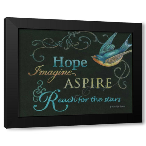 Hope and Bird Black Modern Wood Framed Art Print with Double Matting by Babbitt, Gwendolyn