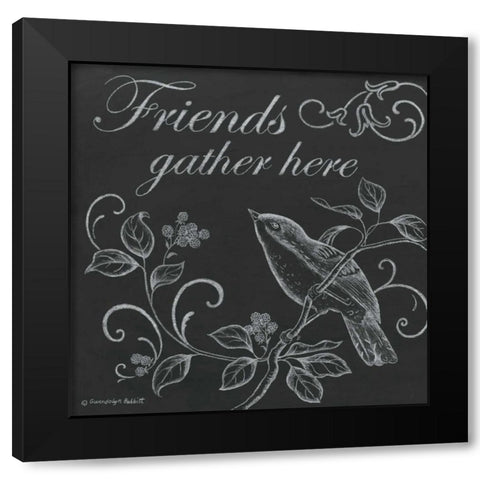 Bird Friends Black Modern Wood Framed Art Print by Babbitt, Gwendolyn