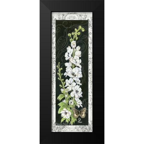 Delphinium Black Modern Wood Framed Art Print by Babbitt, Gwendolyn