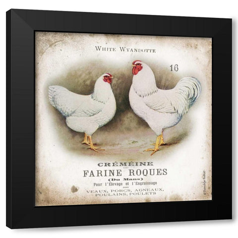 Chicken Pair I Black Modern Wood Framed Art Print with Double Matting by Babbitt, Gwendolyn