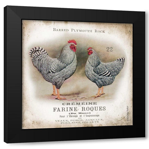 Chicken Pair II Black Modern Wood Framed Art Print with Double Matting by Babbitt, Gwendolyn