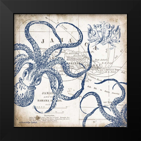 Octopi II Black Modern Wood Framed Art Print by Babbitt, Gwendolyn