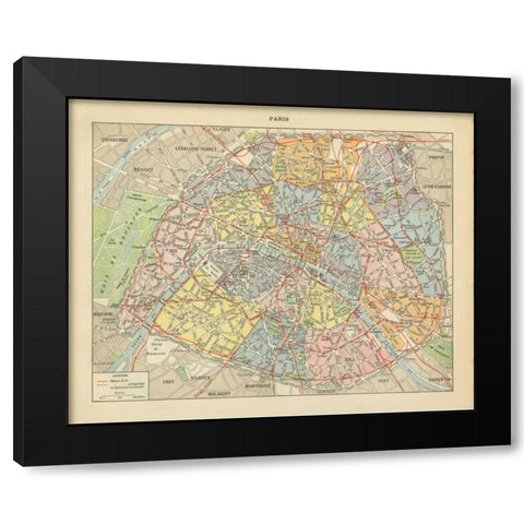 French Map I Black Modern Wood Framed Art Print with Double Matting by Babbitt, Gwendolyn