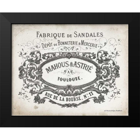 French Letterhead II Black Modern Wood Framed Art Print by Babbitt, Gwendolyn