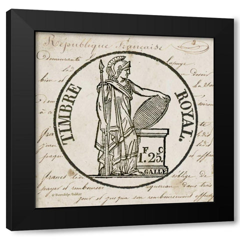 French Stamp I Black Modern Wood Framed Art Print by Babbitt, Gwendolyn