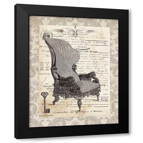 French Chair I Black Modern Wood Framed Art Print with Double Matting by Babbitt, Gwendolyn