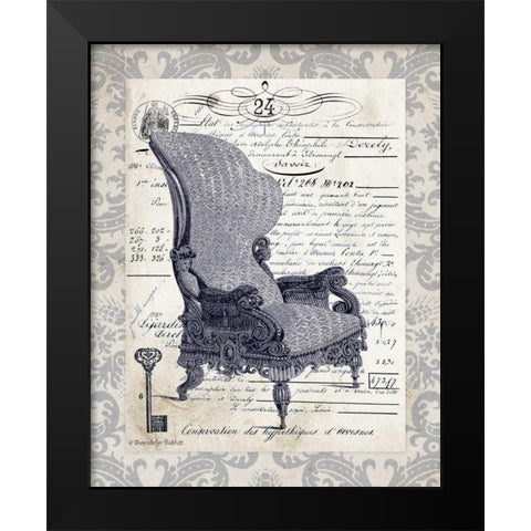 Indigo Chair I Black Modern Wood Framed Art Print by Babbitt, Gwendolyn