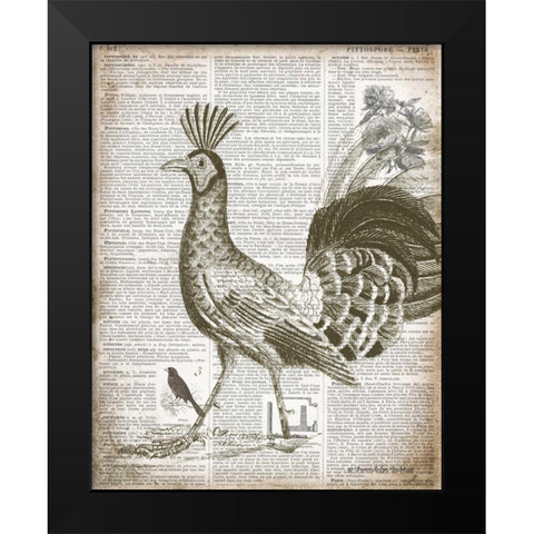 Vintage Bird II Black Modern Wood Framed Art Print by Babbitt, Gwendolyn