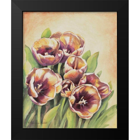 Purple Tulips I Black Modern Wood Framed Art Print by Babbitt, Gwendolyn