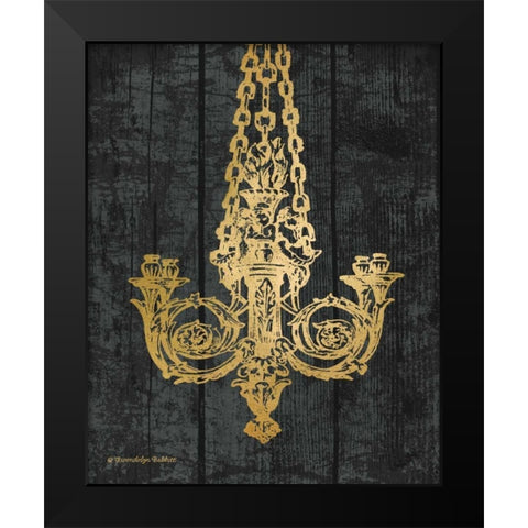 Gold Chandelier II Black Modern Wood Framed Art Print by Babbitt, Gwendolyn