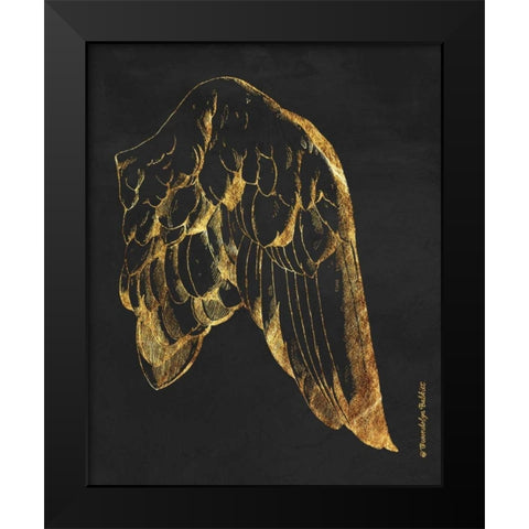 Gold Wing II Black Modern Wood Framed Art Print by Babbitt, Gwendolyn
