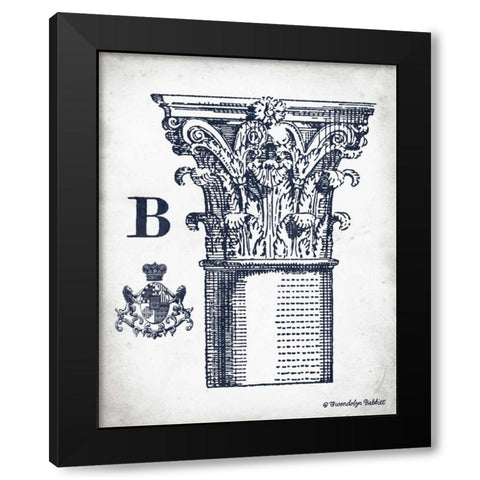 Indigo Column B Black Modern Wood Framed Art Print with Double Matting by Babbitt, Gwendolyn