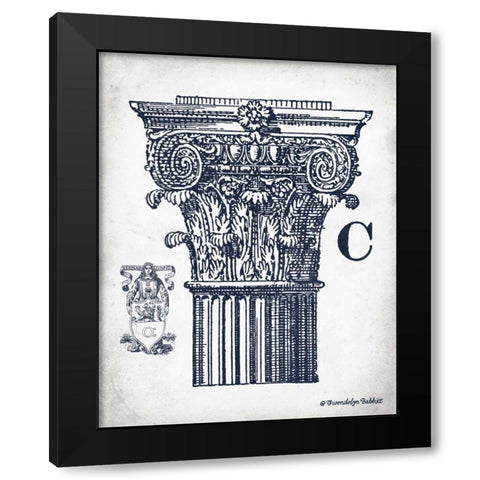 Indigo Column C Black Modern Wood Framed Art Print by Babbitt, Gwendolyn