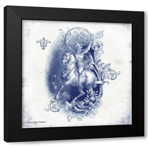 Horse and Man Indigo Black Modern Wood Framed Art Print with Double Matting by Babbitt, Gwendolyn