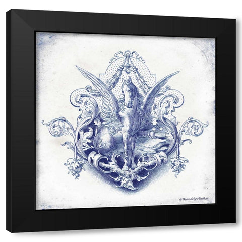 Pegasus Indigo Black Modern Wood Framed Art Print by Babbitt, Gwendolyn