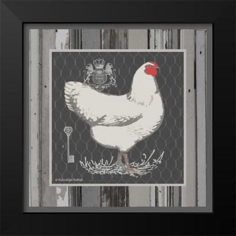 White Hen Black Modern Wood Framed Art Print by Babbit, Gwendolyn