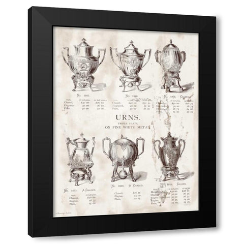 Urns Black Modern Wood Framed Art Print with Double Matting by Babbitt, Gwendolyn