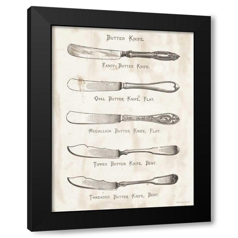 Butter Knives Black Modern Wood Framed Art Print with Double Matting by Babbitt, Gwendolyn