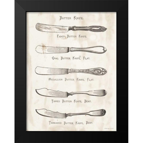 Butter Knives Black Modern Wood Framed Art Print by Babbitt, Gwendolyn