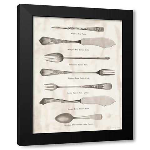 Serving Utensils II Black Modern Wood Framed Art Print by Babbitt, Gwendolyn